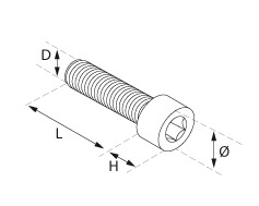Socket Headed Cap Screws (20No.) - Model 9100 CAD Drawing